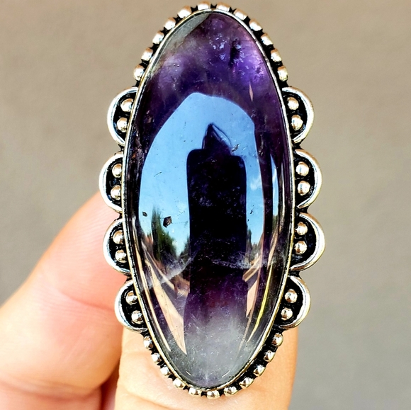 New Amethyst Lace 925 Silver Statement Ring. - Picture 12 of 12